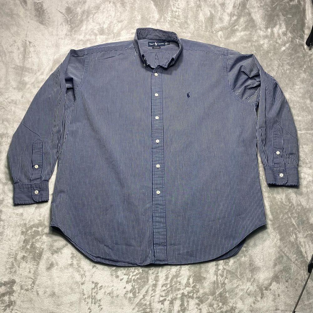 Ralph Lauren Men's Navy Striped Dress Shirt